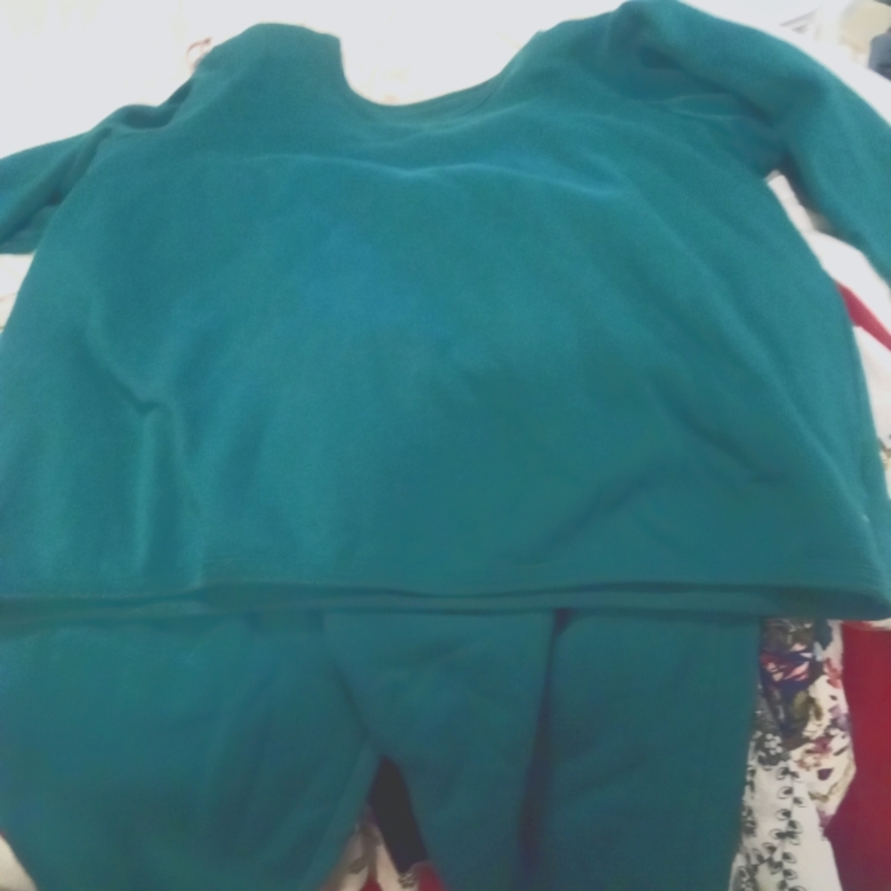 Petite 2X women's jogging suit Teal/Green